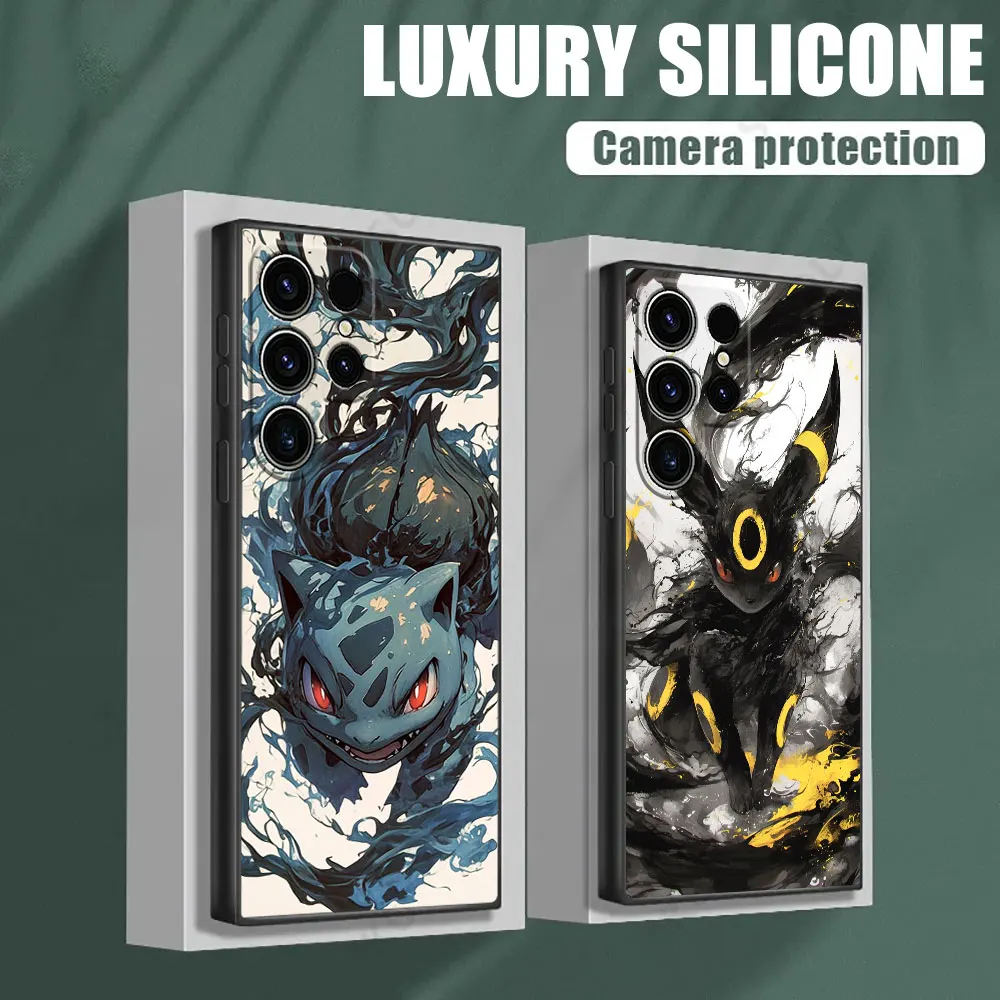 Coque de téléphone Pokemon Bulbasaur Umbreon Gengar Draw S25 Ultra, pour Samsung Galaxy S25 S24 S23 S20 S21 FE S22 Ultra S10 Plus 5G