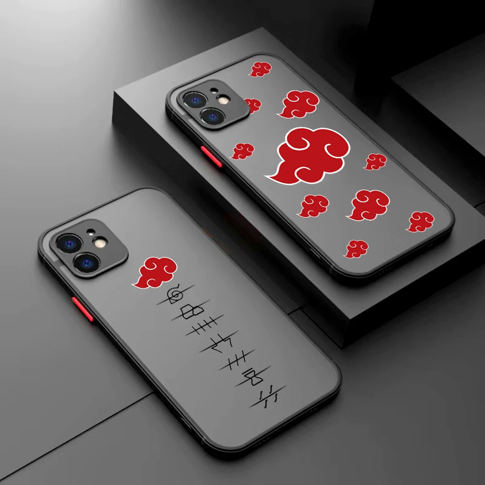 Coque de téléphone nuage, dessin animé japonais, pour iPhone 16 15 14 13 12 11 Mini Pro Max X XR XSMax 8 Plus n-narutoS, coque arrière transparente mate