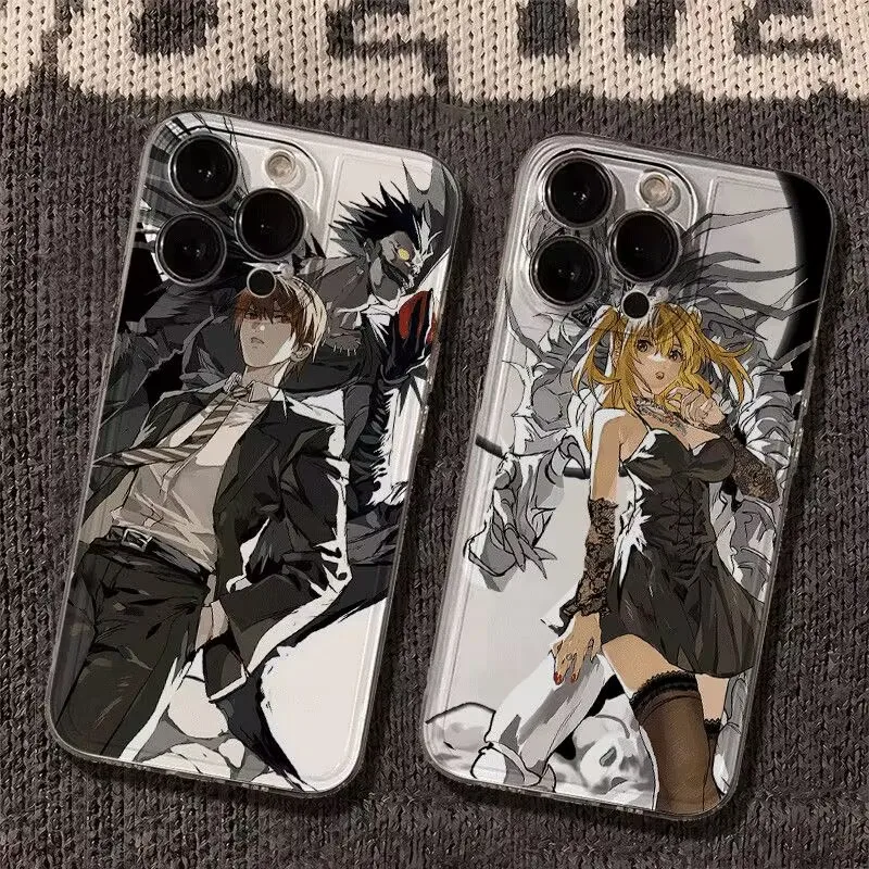 Coque de téléphone Anime Notes de mort, étui arrière Transparent en TPU souple pour iPhone 16 15 14 13 12 11 Mini Pro Max X XR XSMax 7 8 Plus