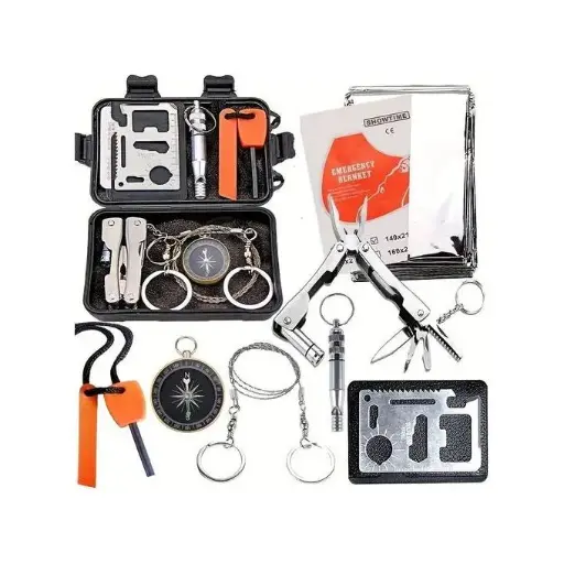 Équipement De Survie D'urgence En Plein Air, Trousse à Outils,boussole,sifflet,camping,chasse,pêche