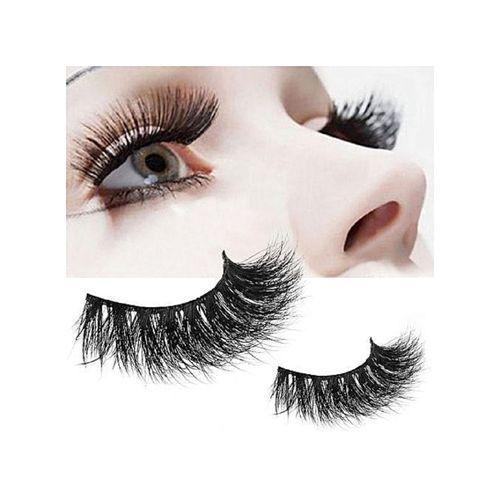 1 paire entrecroisées 3D faux cils longs et épais faux cils naturels + Colle Offerte- Noir