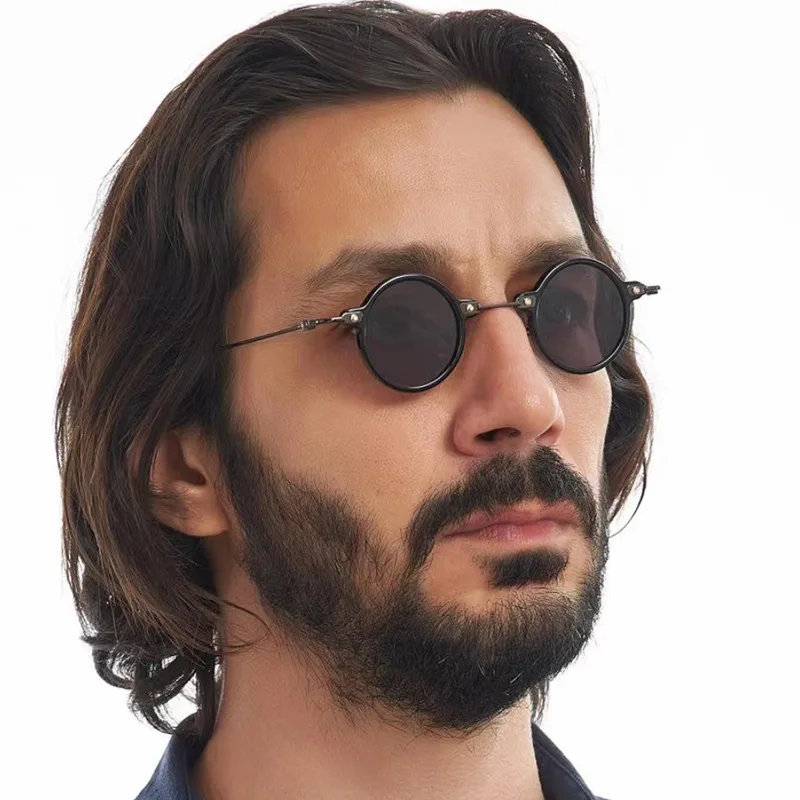Lunettes de soleil polarisées rondes pour hommes et femmes, lunettes de soleil rétro, marque de créateur, monture en métal