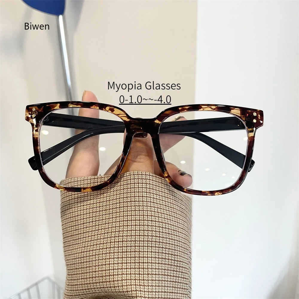 Dame à la mode fini myopie lunettes femmes cadre rond bleu lumière bloquant lunettes hommes unisexe rétro moins dioptrie lunettes