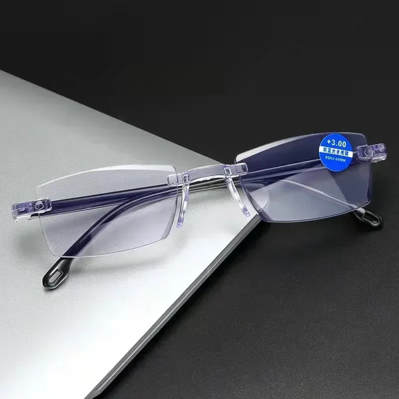 Lunettes de presbytie bloquant la lumière bleue à monture œil de chat, lunettes de lecture ultra-légères, lunettes de vue de loin respirées de luxe, jusqu'à + 4.0