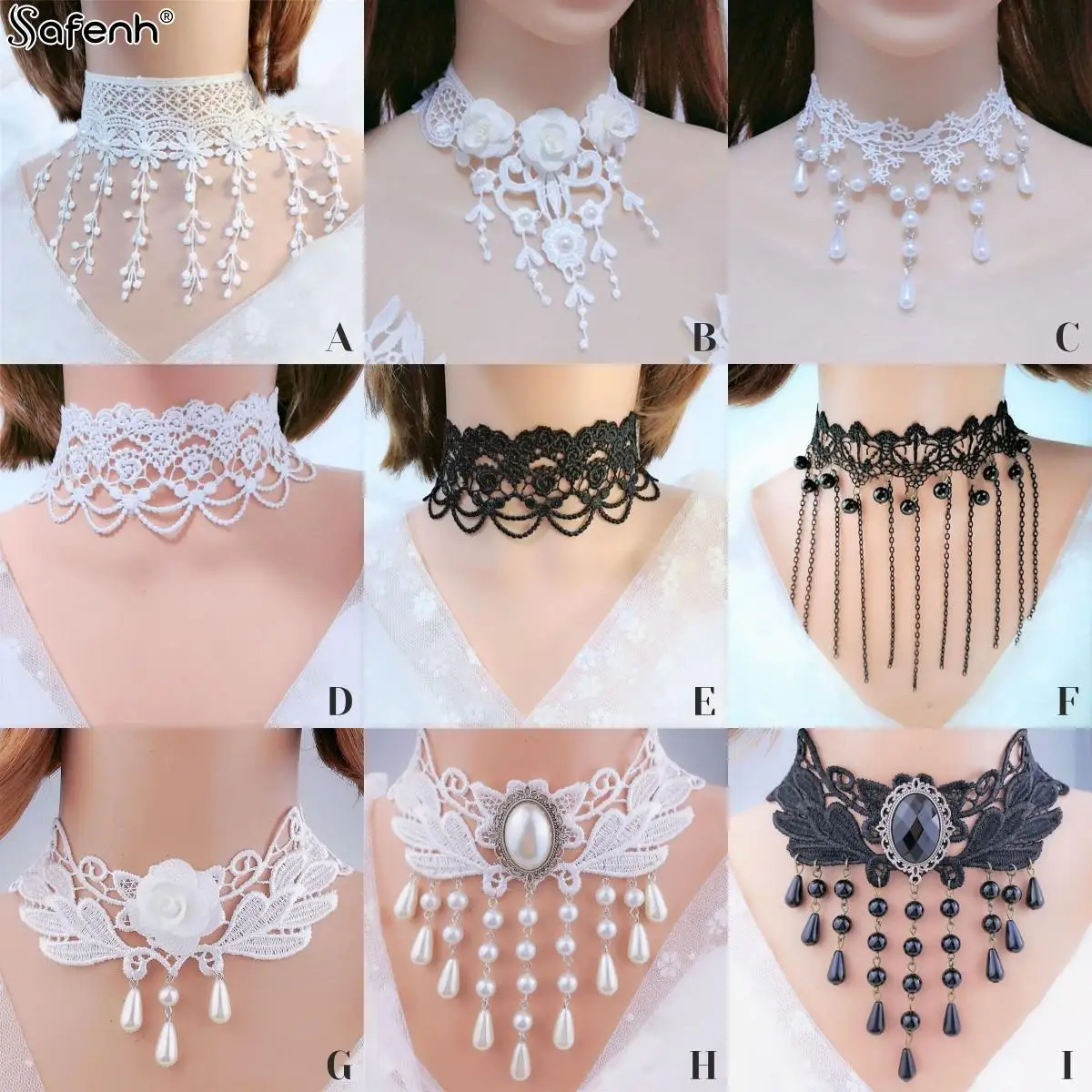 Collier gothique victorien en dentelle noire pour femmes et filles, tour de cou en cristal, style Boho, bijoux sexy, Steampunk, style Loli sombre, Halloween