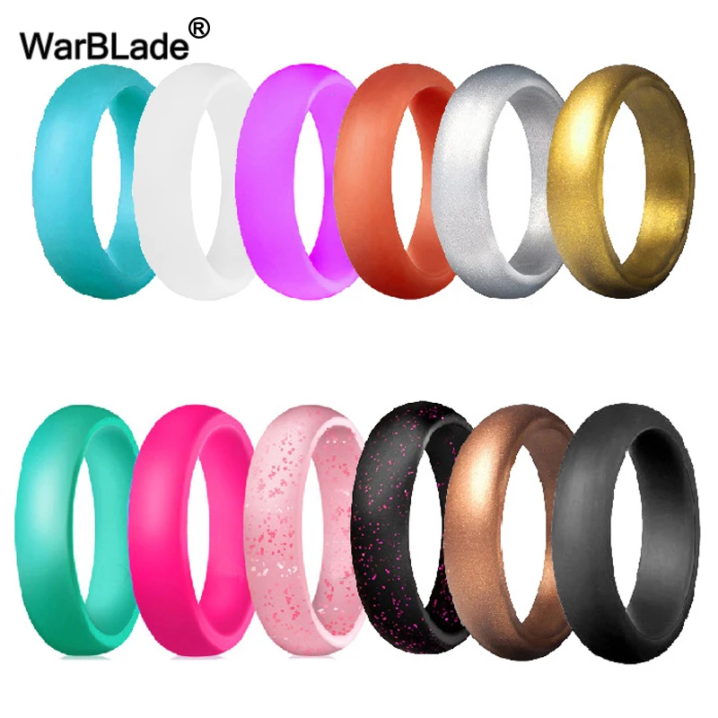 WarBlade-Bagues en Silicone de Qualité Alimentaire pour Femme, Bandes de Caoutchouc de Mariage, Hypoallergénique, Flexible, FDA, 5.7mm