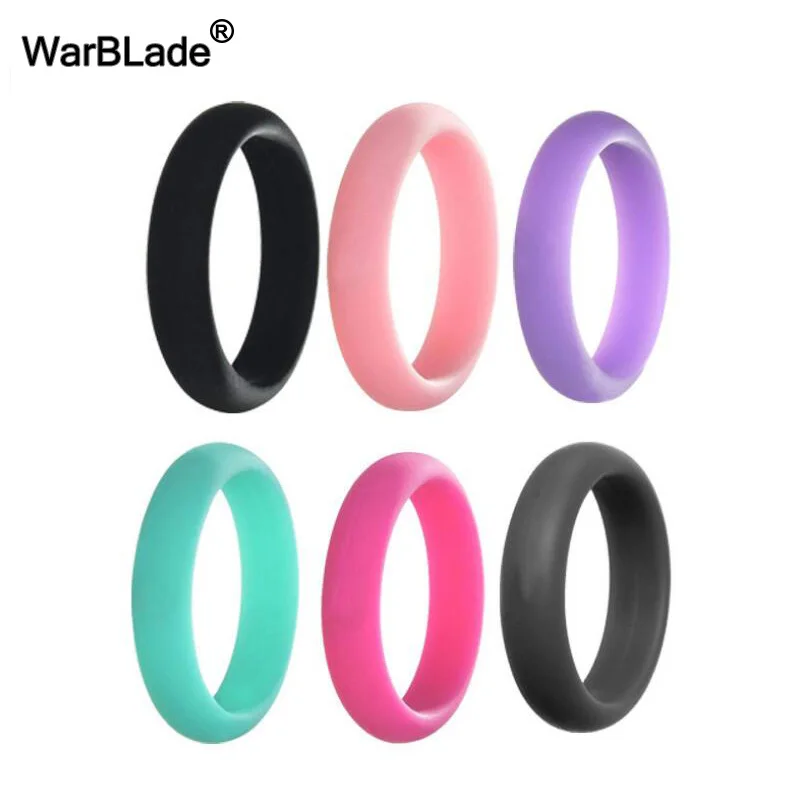 WarBLade 5mm qualité alimentaire FDA Silicone bagues pour femmes bandes de caoutchouc de mariage hypoallergénique Flexible sport Silicone anneau