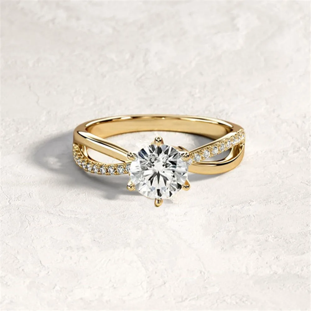 Mode femmes anneaux métal cristal strass Zircon anneau pour femmes romantique mariée fille proposition bague de mariage bijoux cadeau
