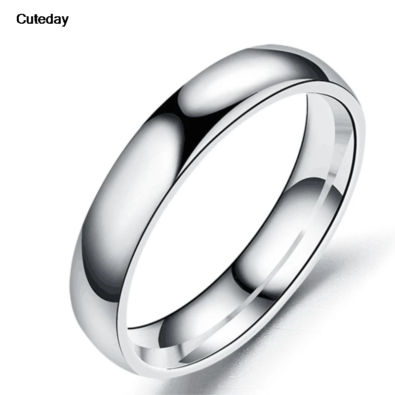 Bague en titane simple pour femmes et hommes, alliances polies, acier inoxydable, prévention des allergies, bijoux de doigt de couple, cadeaux, 6mm, 4mm