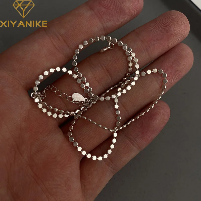 XIYANIKE Simple pièce ronde chaîne collier pour femmes fille de luxe mode nouveaux bijoux dames cadeau fête d'anniversaire collier femme