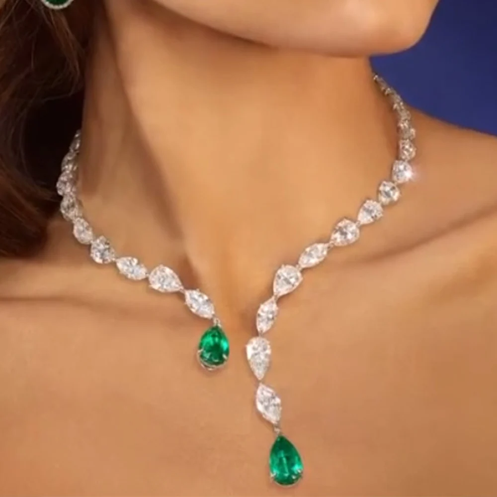 XSBODY-Collier pendentif goutte d'eau pour femme, tour de cou ouvert en cristal réglable, biscuits de mariage, bijoux de luxe