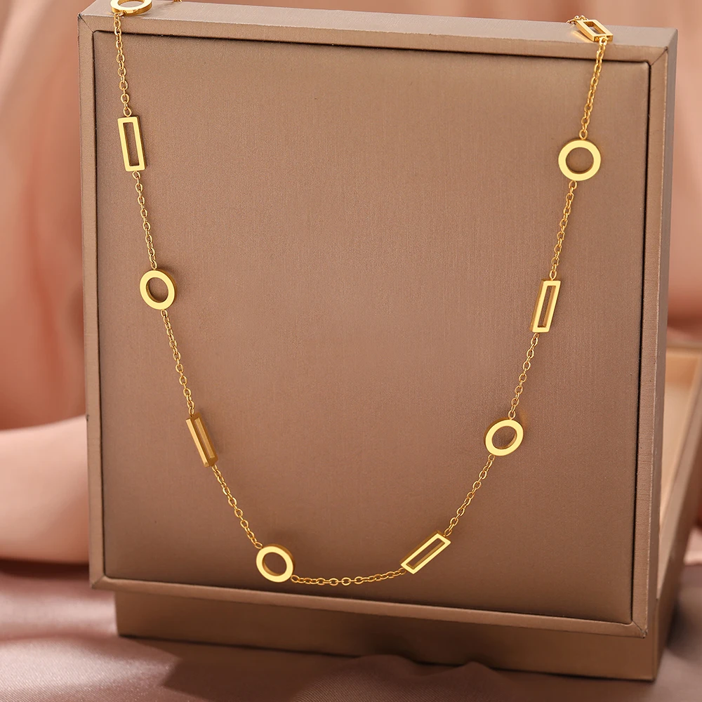 Colliers de la présidence en acier inoxydable pour femmes, clavicule gothique ronde minimaliste, collier JOChoker, mode coréenne, bijoux cadeaux