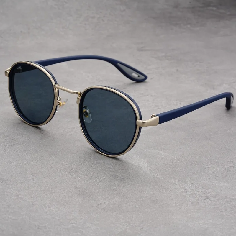 Vintage designer lunettes de soleil en plein air hommes rond mode plastique titane haute qualité lunettes de soleil homme Protection UV lunettes femme