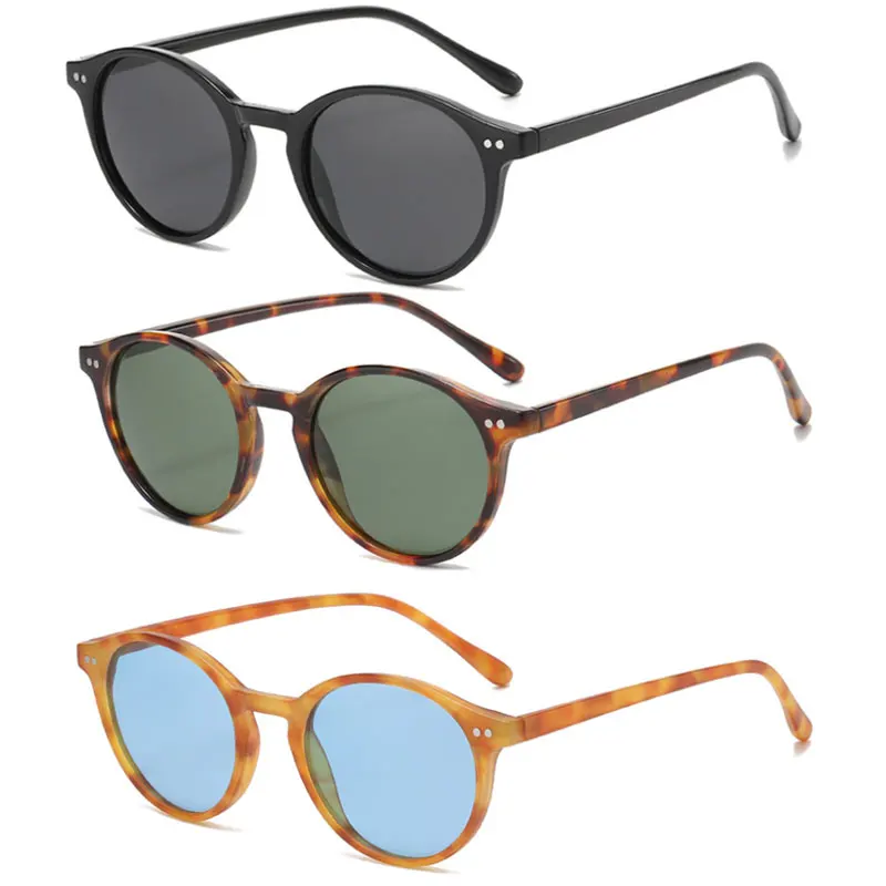 Lunettes de soleil polarisées rondes rétro pour hommes et femmes, monture léopard classique, mode noire, pour la conduite, UV400
