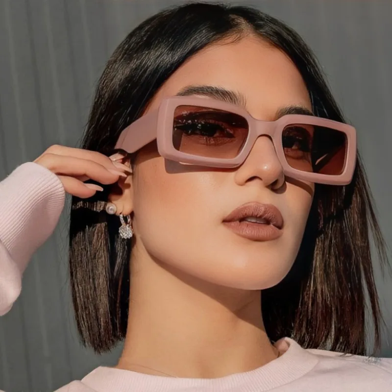 Nouvelles petites lunettes de soleil rectangulaires pour femmes, marque Vintage, mode extérieure, lunettes Photo de rue, UV400