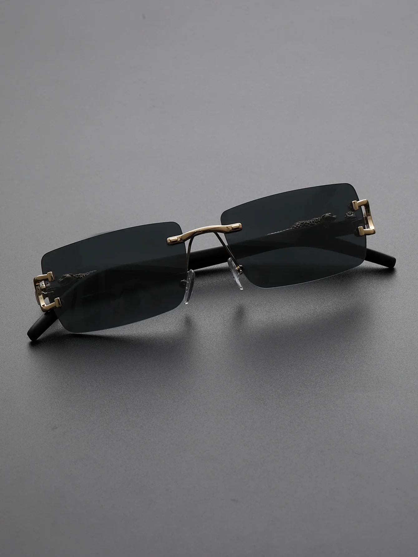 Lunettes de soleil rectangulaires sans cadre, à la mode, personnalisées, 03/Life, 1 pièce