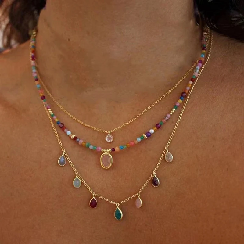 Coréen nouvelle chaîne géométrique en forme de coeur lumière luxe tempérament Simple doux lettre amour pendentif collier bijoux cadeau