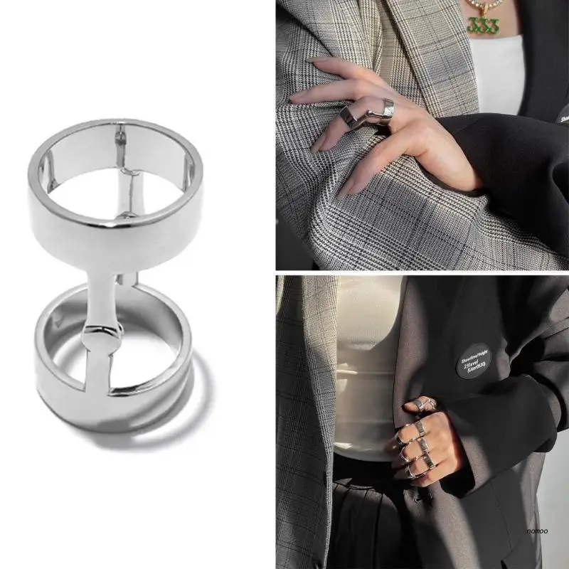 JOLink-Bague Double Doigt pour Femme et Fille, Strass Complet, Fleur Vintage, Bijoux de ix, Accessoires Cadeaux