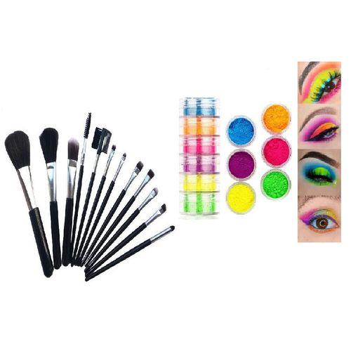 Pack Fard à Paupières Pigments 6 Couleurs+12 Pinceaux