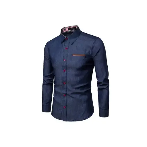 Hommes Manches longues Affaires Chemises En Jean Tendance