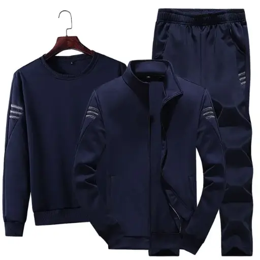 Homme Sport Veste Ensemble + Pantalon+ Sweatshirt 3 Pièces