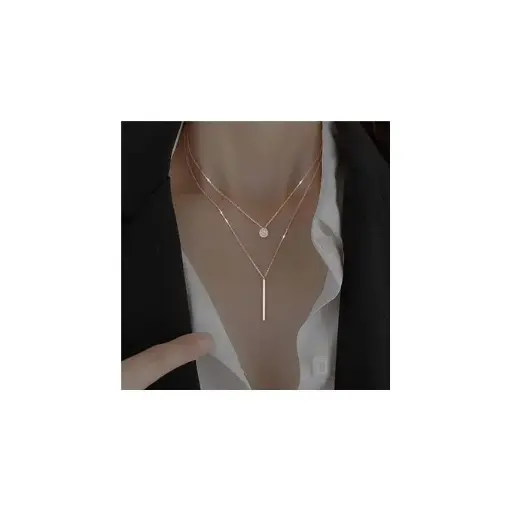 Universel Collier pendentif double couche de diamants pour femme