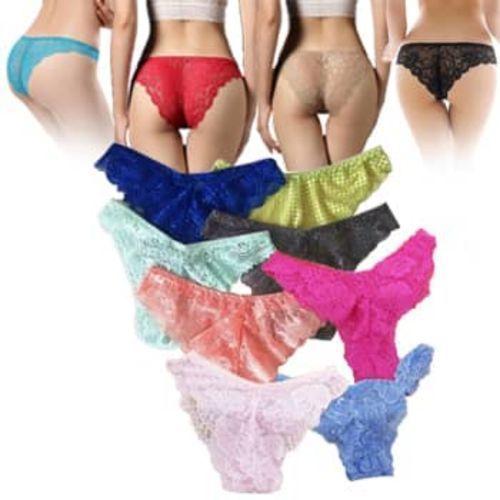 12 femmes sous-vêtements sexy dentelle transparente culotte
