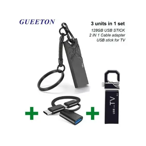 GUEETON 128 Go OTG USB Flash Drive Adaptateur Type C 1 Set De 3 Unités 