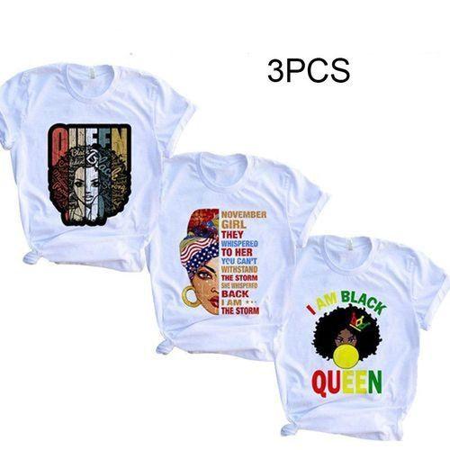 Lot De 3 PCS Femmes T-shirt Tops Pour Femmes Tops Tees - Blanc