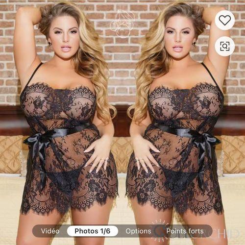 Nuisette sexy-transparent de couleur noire