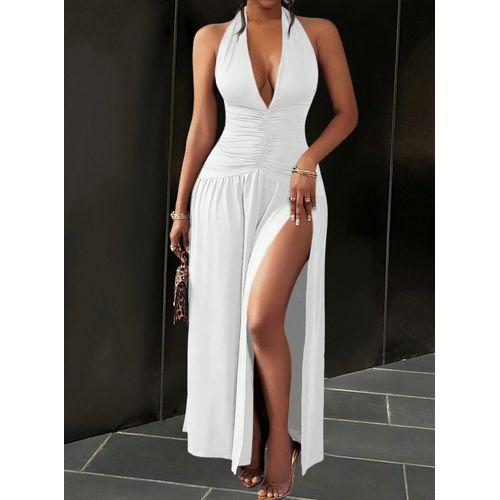 Robe de soiree elegante de couleur Blanche - Dos nu