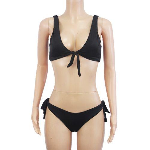 Maillot De Bain Deux Pieces - Polyester - noir