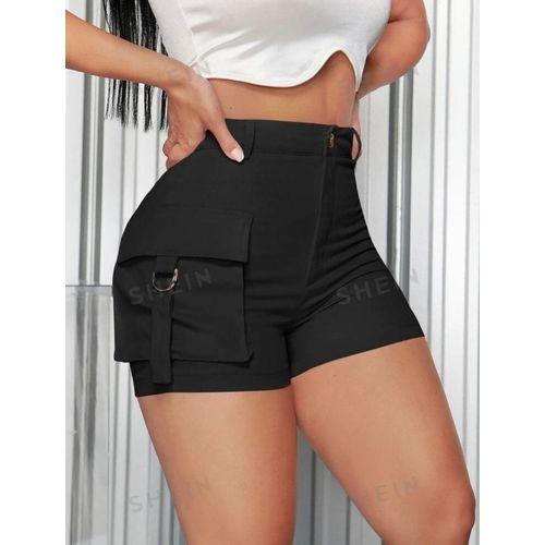 Short Taille Haute d'été avec Poches à Rabat Latéral