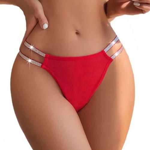 12 slip à doubles lanières strassées – Élégance et sensualité