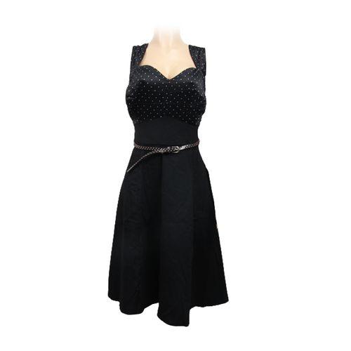 Robe Noire 3/4 Avec Ceinture Sans Manches