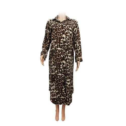 Robe Chemise Marron Léopard