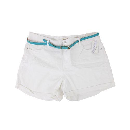 Short Jean Elastique Blanc avec ceinture