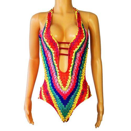 maillot de bain une piece pour femme dos nus couleur imprimé