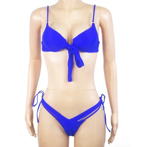 Maillot De Bain Deux Pieces - Polyester - bleu bic