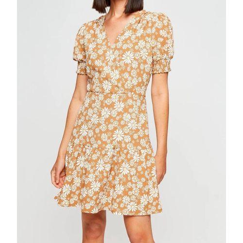 Dorothy Perkins Robe Courte à Fleurs - Style Champêtre - Manches Courtes Bouffant
