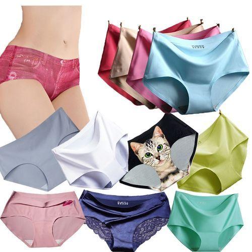 Lot de 6 Culottes sans Couture en Soie Glacée - Multicolores