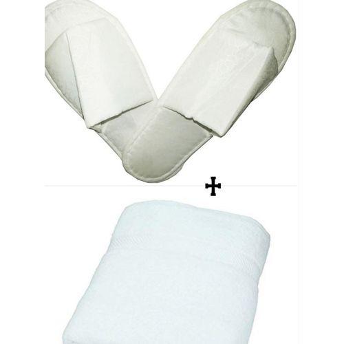 Pack de Pantoufle et Serviette de Bain - Blanc