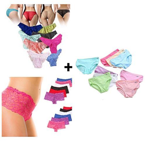 Offre Slips/boxers en dentelle /slip en coton - Multicolore