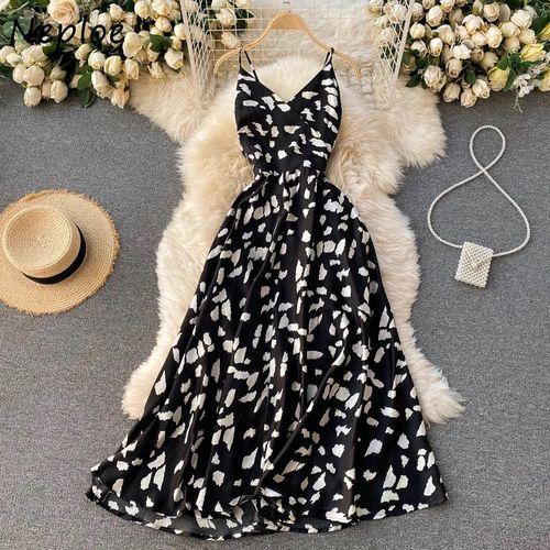 Robe de Soirée Longue A Col en V pour Femmes