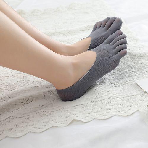 2 Pairs Split Toe Socks Ladies Shallow Mouth Invisible Boat Socks