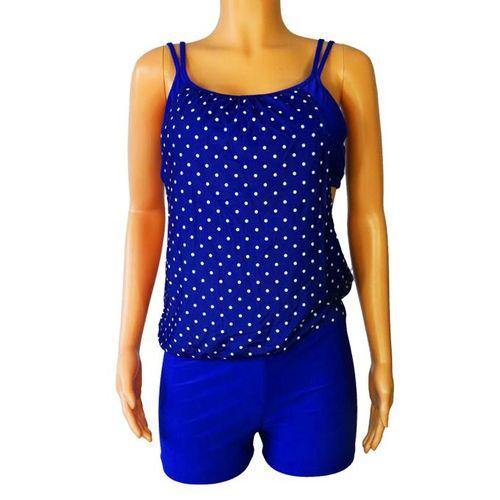 Maillot de Bain Femme - 2 Pièces - Nylon - Bleu
