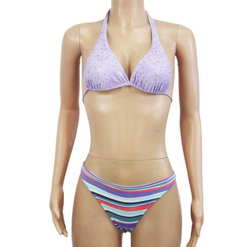 Maillot De Bain deux Pieces - Polyester - mauve imprimé