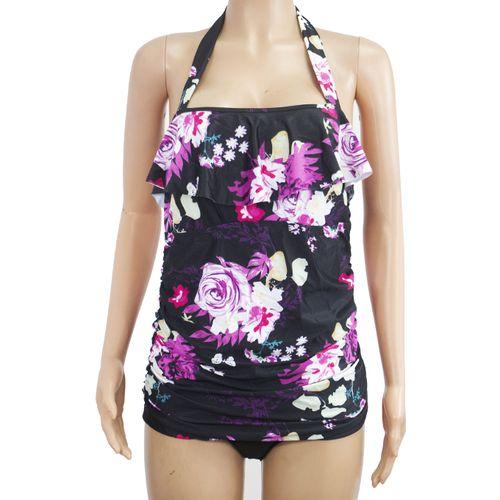 Maillot De Bain deux Pieces - Polyester - noir imprimé