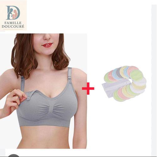 Packt ~Soutien-gorge d'allaitement respirant sans couture - et coussinets 3 paires