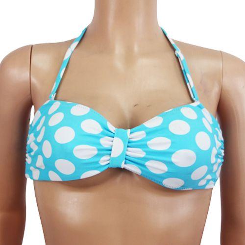 Maillot De Bain Deux Pieces - Polyester - bleu turquoise - petit poids blanc